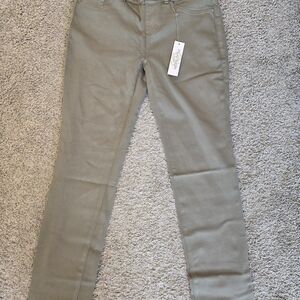 Khaki Straight-Leg Pants